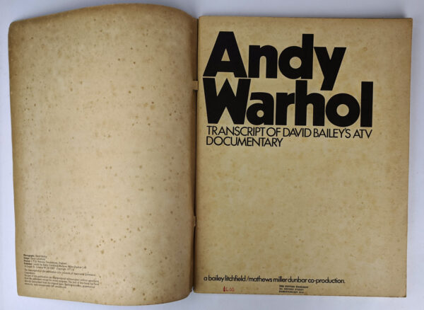 Andy Warhol: Transcript of David Bailey's ATV Documentary - Image 2