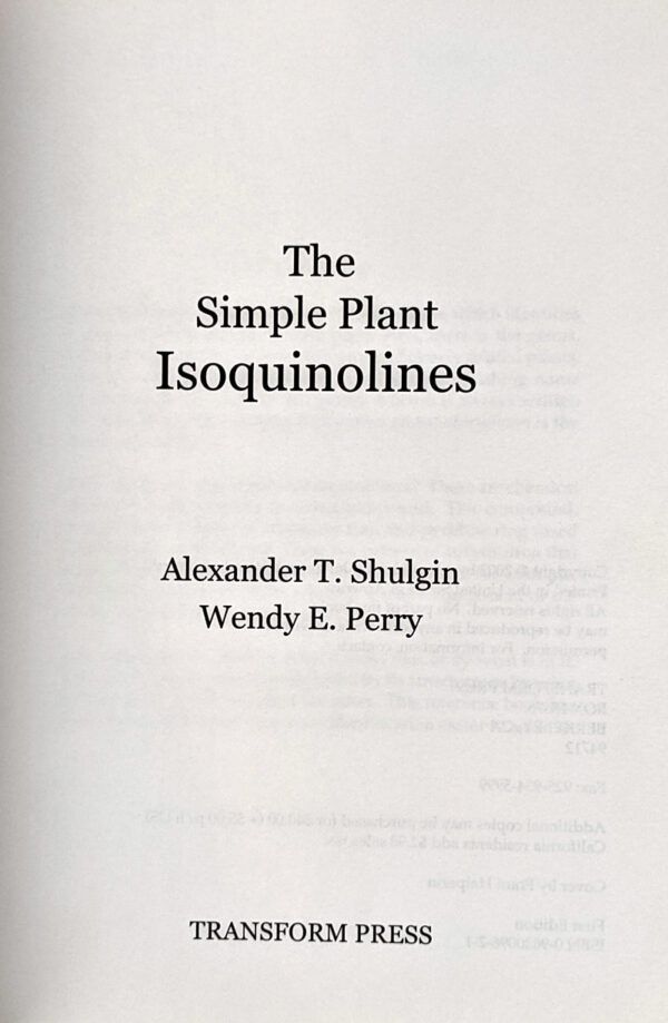 The Simple Plant Isoquinolines - Image 2