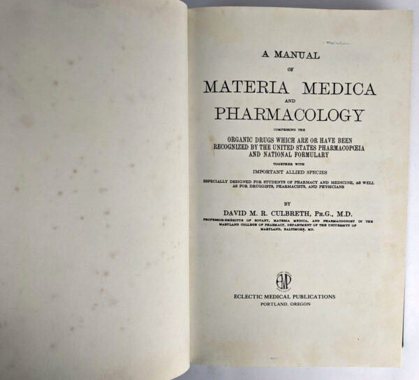 A Manual of Materia Medica and Pharmacology (Naturopathic Medical Series Vol. 3) - Image 3