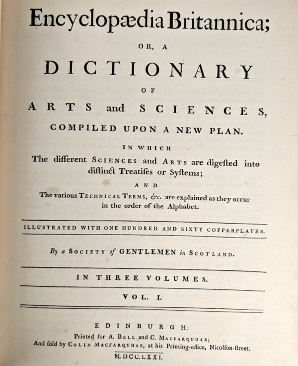 Replica First Edition of the Encyclopaedia Britannica (3 Volumes + Supplement) - Image 4