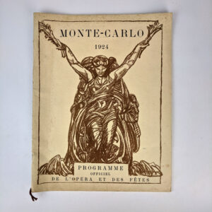 Monte-Carlo 1924 Programme Officiel de 'lOpera et des Fetes