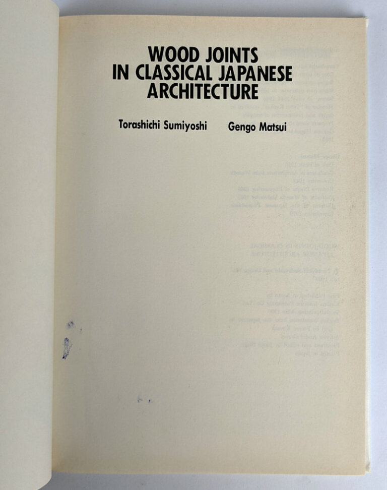 Wood Joints in Classical Japanese Architecture The Book Merchant Jenkins