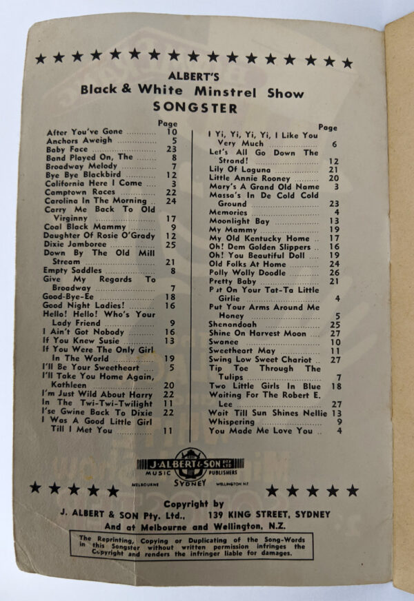 Albert's Black & White Minstrel Show Songster [No. 1] - Image 2