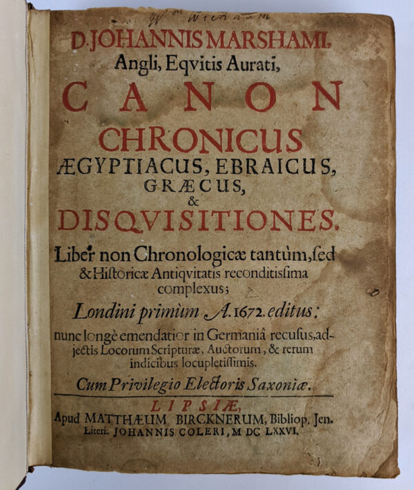Angli, Eqvitis Aurati, Canon Chronicus Aegyptiacus, Ebraicus, Graecus, & Disquisitiones - Image 2