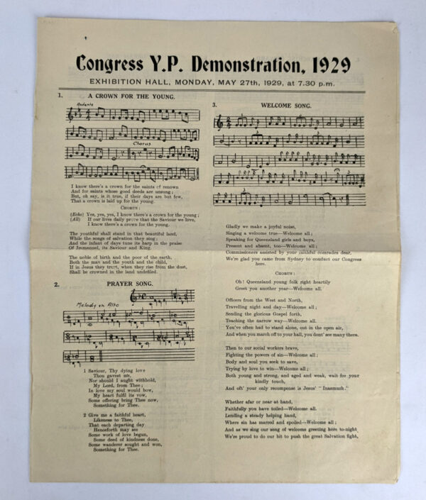 Lot of 5 Programmes / Sheet Music / Rehearsal Notes for The Salvation Army Queensland Young Peoples' Demonstrations - Image 4