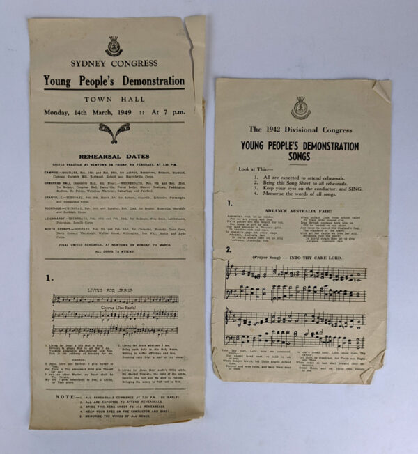 Lot of 12 Programmes / Sheet Music / Rehearsal Notes for The Salvation Army Sydney Congress Young Peoples' Demonstrations - Image 6