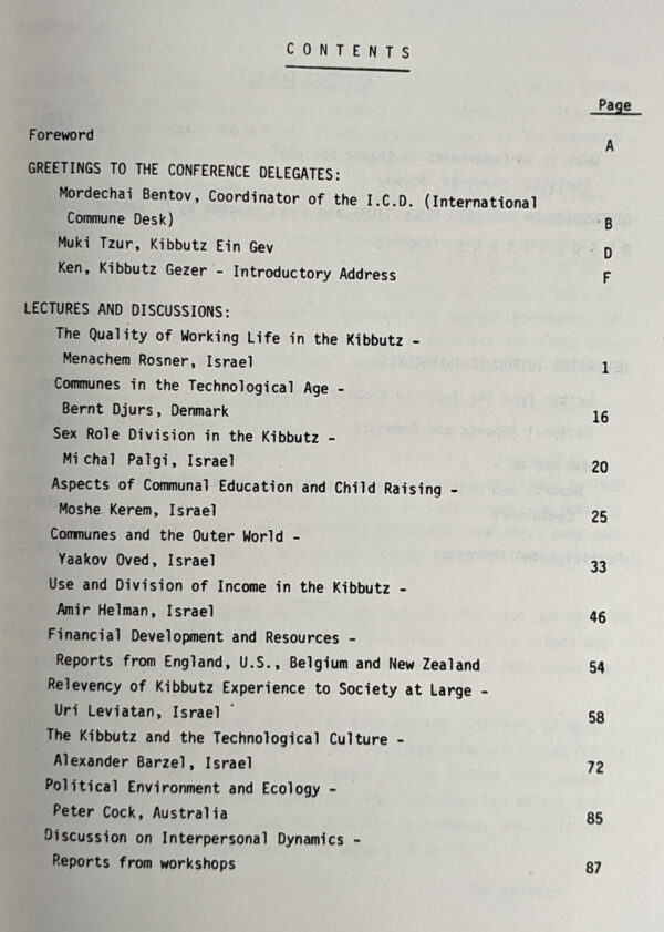 The Alternative Way of Life: The First International Conference on Communal Living (Communes and Kibbutzim), Israel, 1981 - Image 3