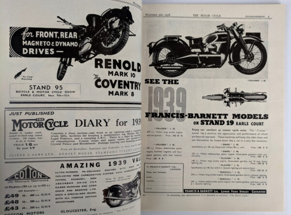The Motor Cycle November 3, 1938: Guide to Earls Court (No. 1856, Vol. 61 2nd Special Show Number) - Image 2