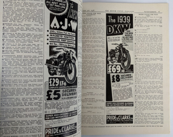The Motor Cycle November 3, 1938: Guide to Earls Court (No. 1856, Vol. 61 2nd Special Show Number) - Image 4