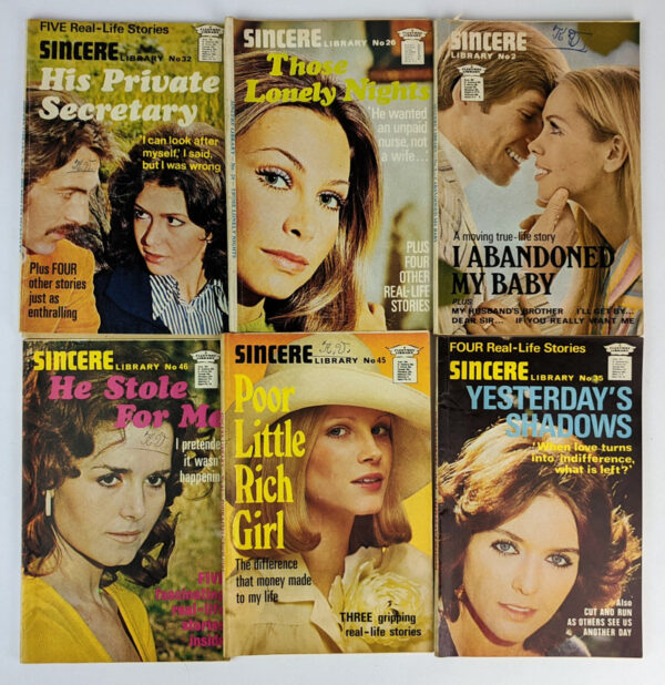 Lot of 6 Romance Pulps (Sincere Library)