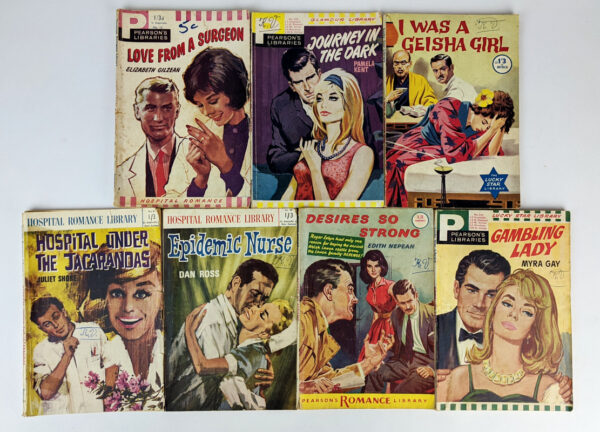 Lot of 7 Romance Pulps (Pearson Lucky Star, Hospital, Glamour Library)