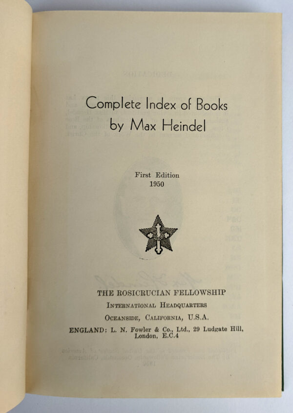 Complete Index of Books by Max Heindel - Image 2