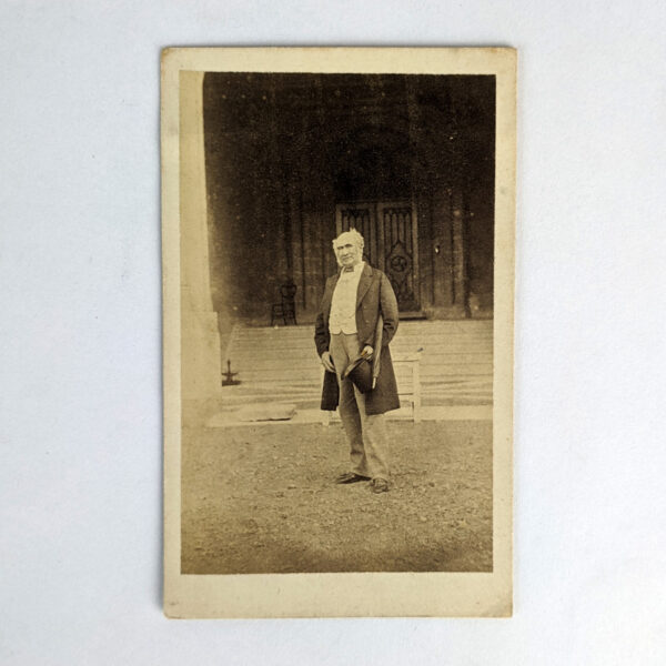 Carte de visite of a Man with Top Hat and Umbrella