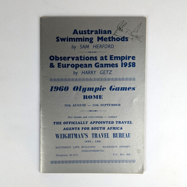 Australian Swimming Methods / Observations at Empire & European Games, 1958