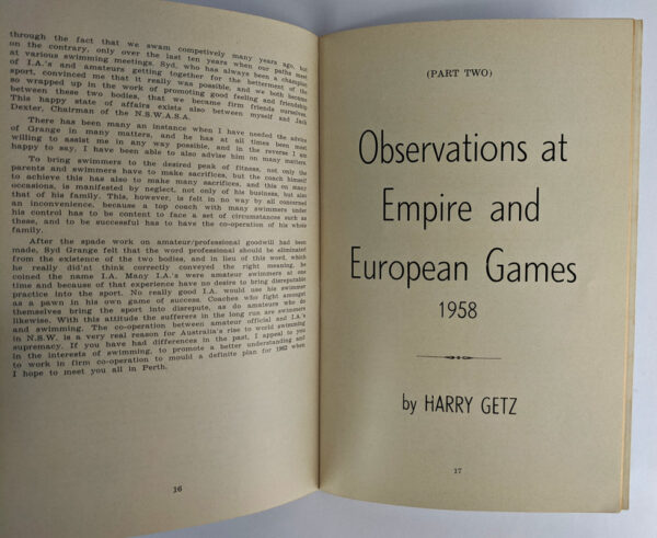 Australian Swimming Methods / Observations at Empire & European Games, 1958 - Image 4