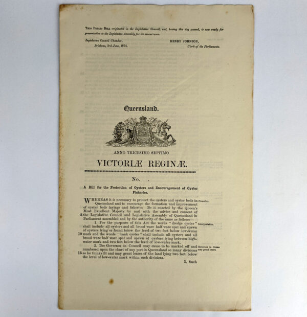 The Oyster Act of 1874