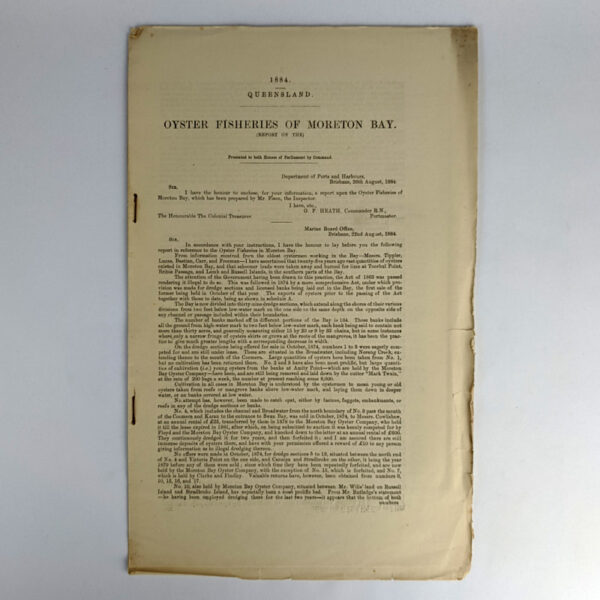 1884 Report on the Oyster Fisheries of Moreton Bay