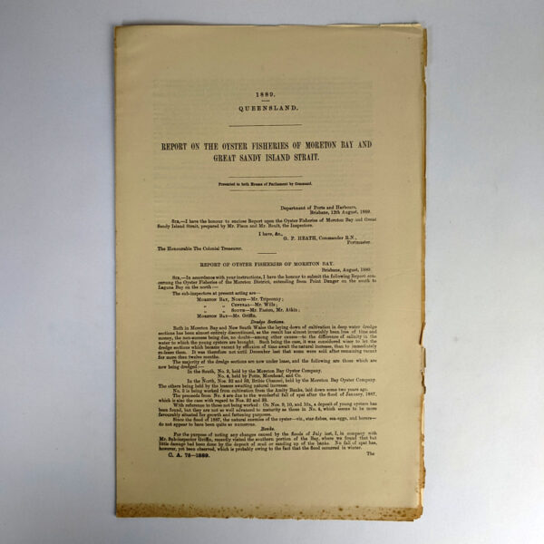 1889 Report on the Oyster Fisheries of Moreton Bay