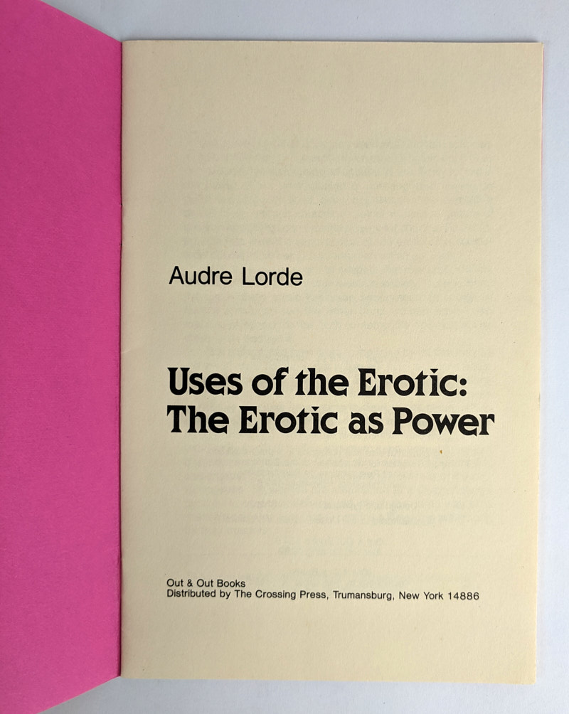 The Uses of the Erotic title page