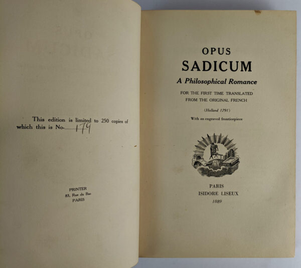 Opus Sadicum: A Philosophical Romance / Justine, or the Misfortunes of Virtue - Image 2