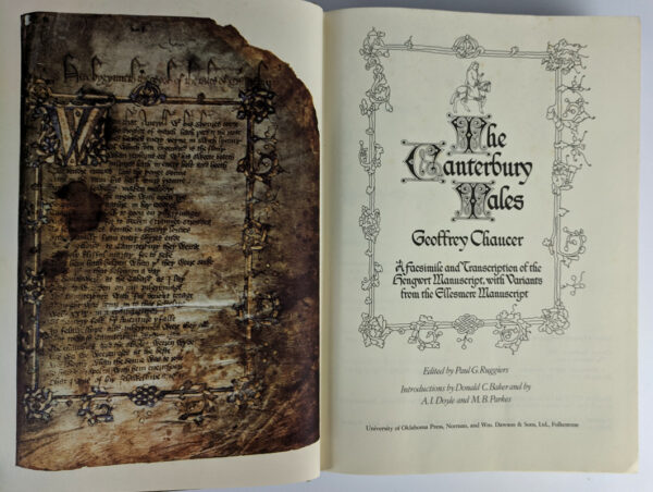 The Canterbury Tales: A Facsimile and Transcription of the Hengwrt Manuscript with Variants from the Ellesmere Manuscript - Image 2