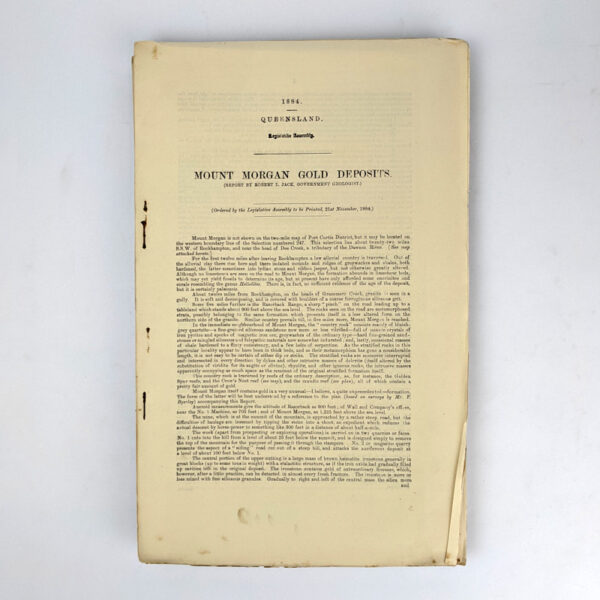 Mount Morgan Gold Deposits and Other Mines in the Crocodile Gold Field (First, Second, Third, and Fourth Reports by Robert L. Jack, Government Geologist for the years 1884, 1889, 1892, and 1898) - Image 2