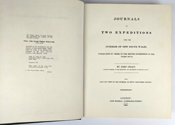 Journals of Two Expeditions into the Interior of New South Wales, Undertaken by Order of the British Government in the Years 1817-18 - Image 3