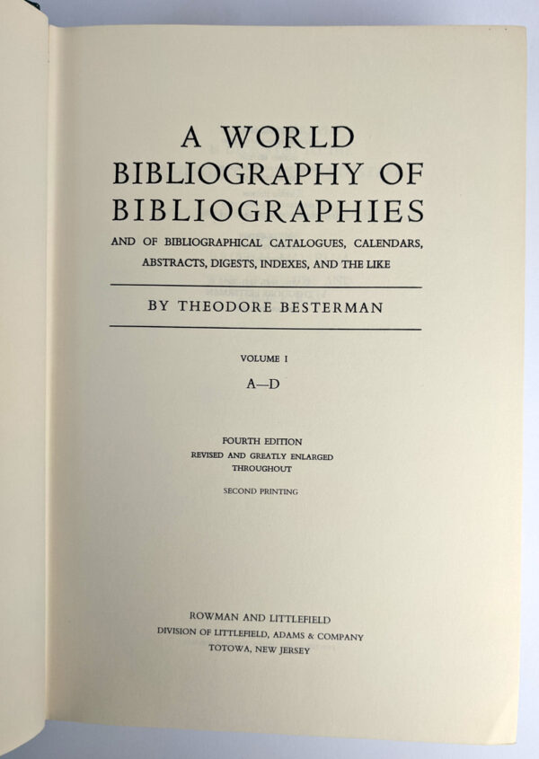 A World Bibliography of Bibliographies (5 Volumes) - Image 2