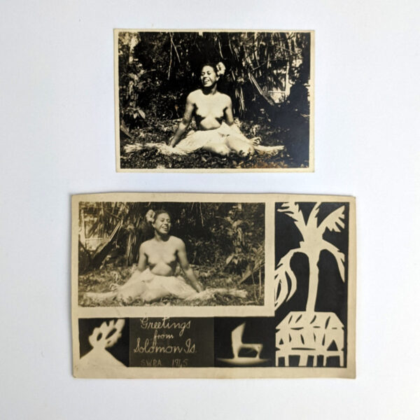 Photograph of Topless Melanesian Woman and SWPA Greeting Card Print