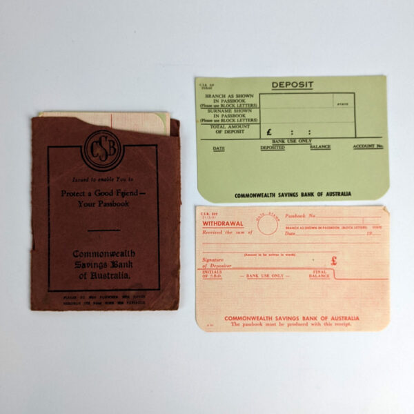 Commonwealth Savings Bank of Australia Deposit and Withdrawals Book