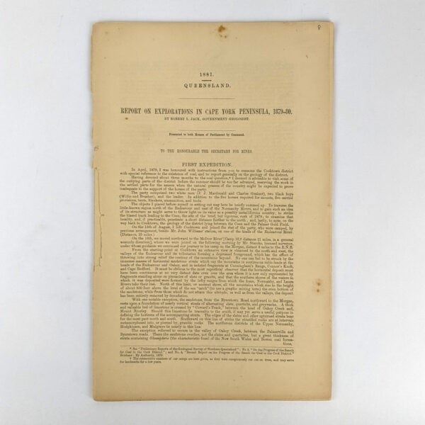 Report on Explorations in Cape York Peninsula, 1879-80