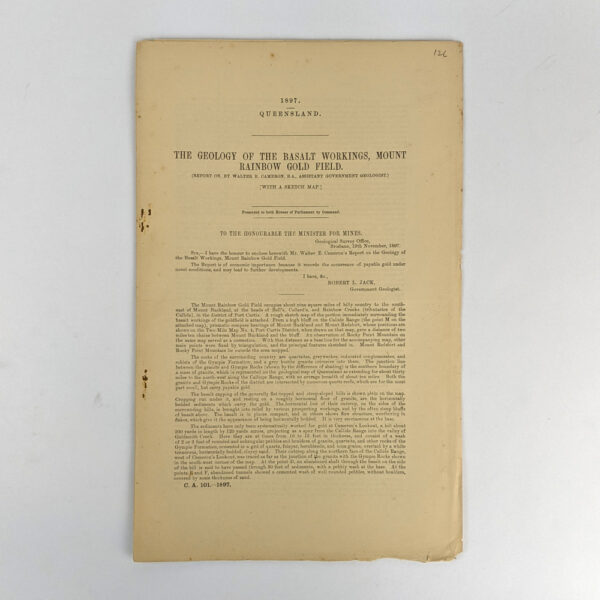 The Geology of the Basalt Workings, Mount Rainbow Gold Field