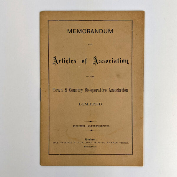 Memorandum and Articles of Association of the Town & Country Co-operative Association Limited