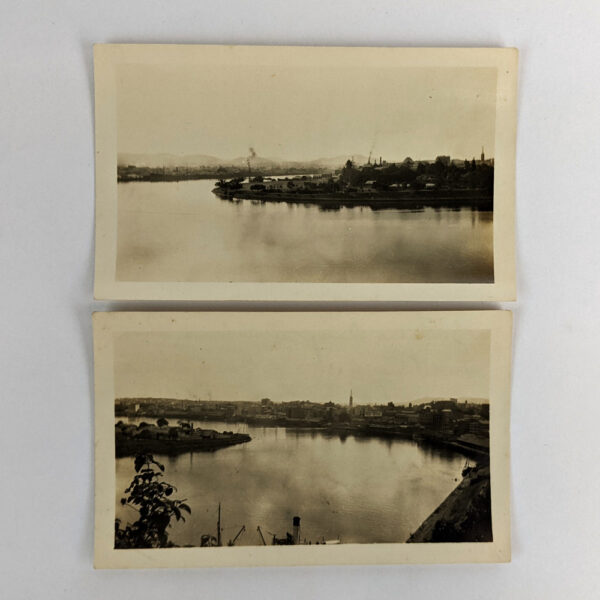 2 Snapshot Photographs Overlooking Late 1920s Brisbane River
