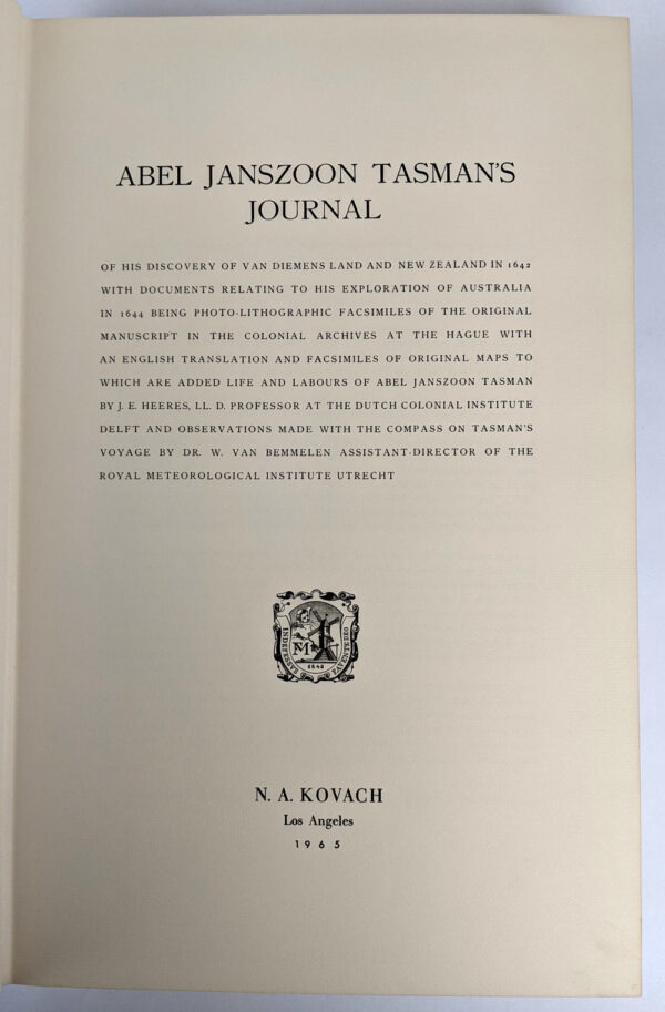 Abel Janszoon Tasman's Journal of his discovery of Van Diemen's Land and New Zealand in 1642.. - Image 4