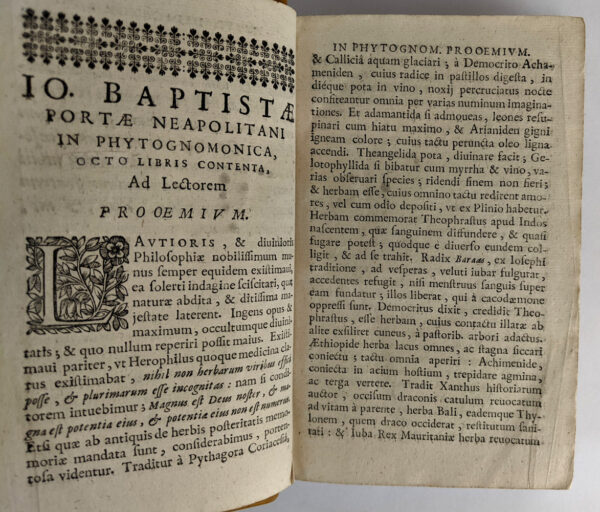 Phytognomonica Io Baptistae Portae, Neapolitani, Octo libris contenta; - Image 4