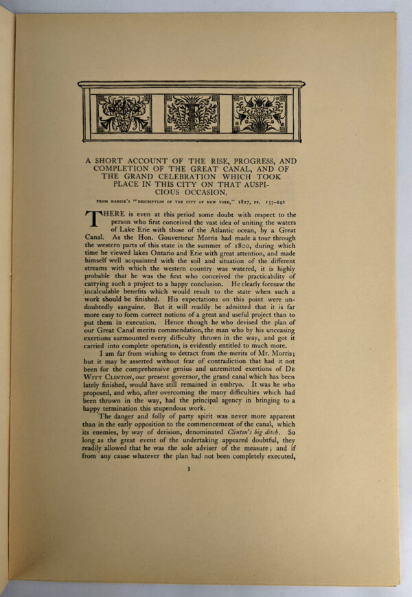 A Short Account of the Rise, Progress and Completion of the Great Canal, and of the Grand Celebration which Took Place in the City on that Auspicious Occasion - Image 3