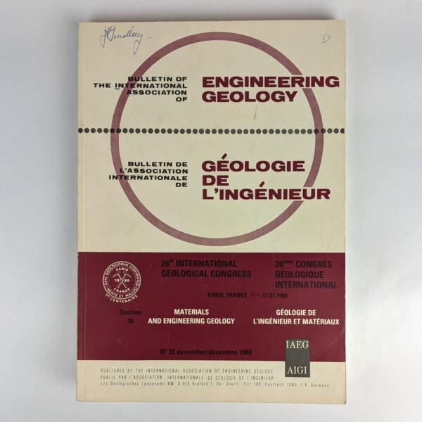 26th International Geological Congress/ 26eme Congres Geologique International
