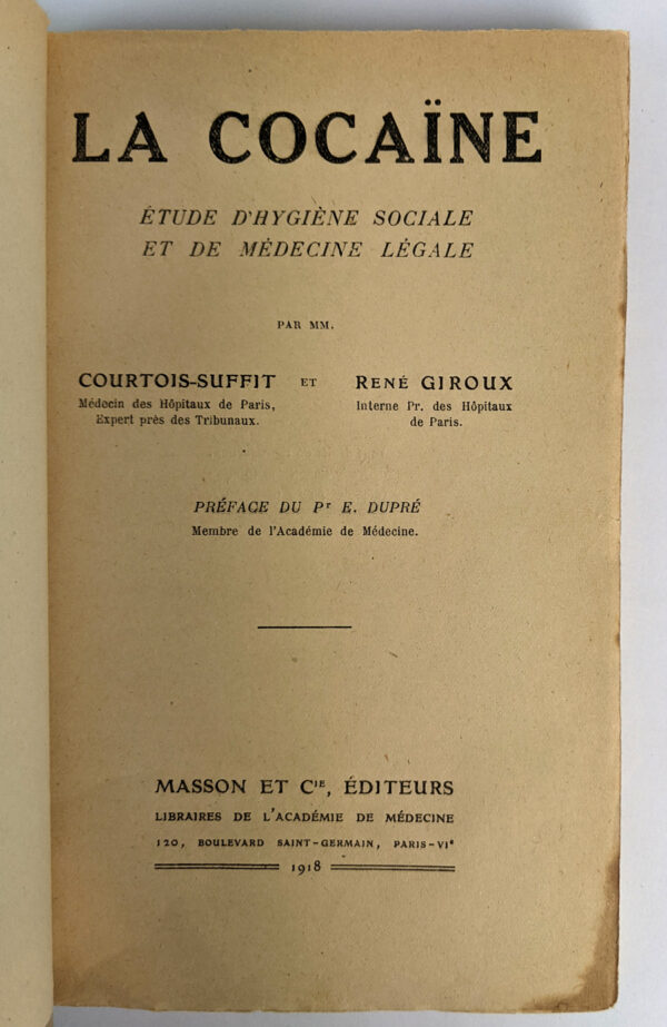 La Cocaine: Etude D'Hygiene Sociale et de Medecine Legale - Image 2