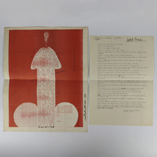 Suck Manifesto Poster + Original Typescript