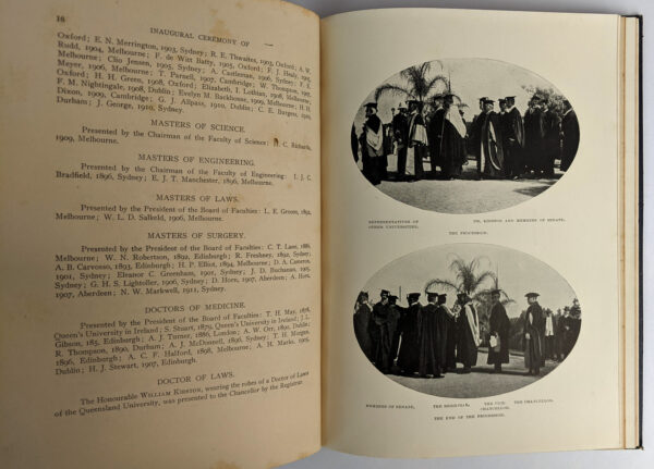 The University of Queensland: Report of the Inaugural Ceremony held at the Exhibition Hall, Brisbane on Thursday, 1st June 1911 - Image 3