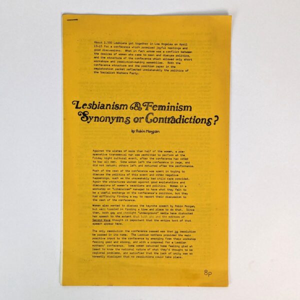Lesbian & Feminism: Synonyms or Contradictions?