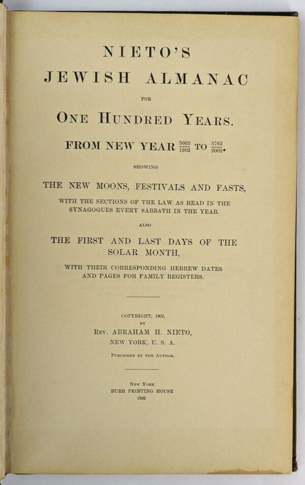 Neito's Jewish Almanac for One Hundred Years - Image 2