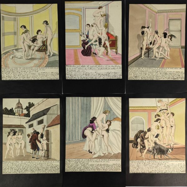 6 Original Illustrations for de Sade's Novel Justine