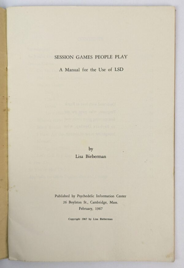 Session Games People Play: A Manual for the Use of LSD - Image 2