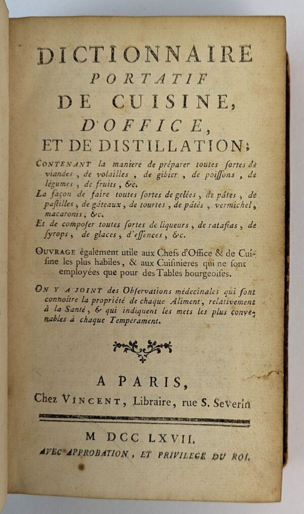 Dictionnaire Portatif de Cuisine, d'Office, et de Distillation; - Image 2