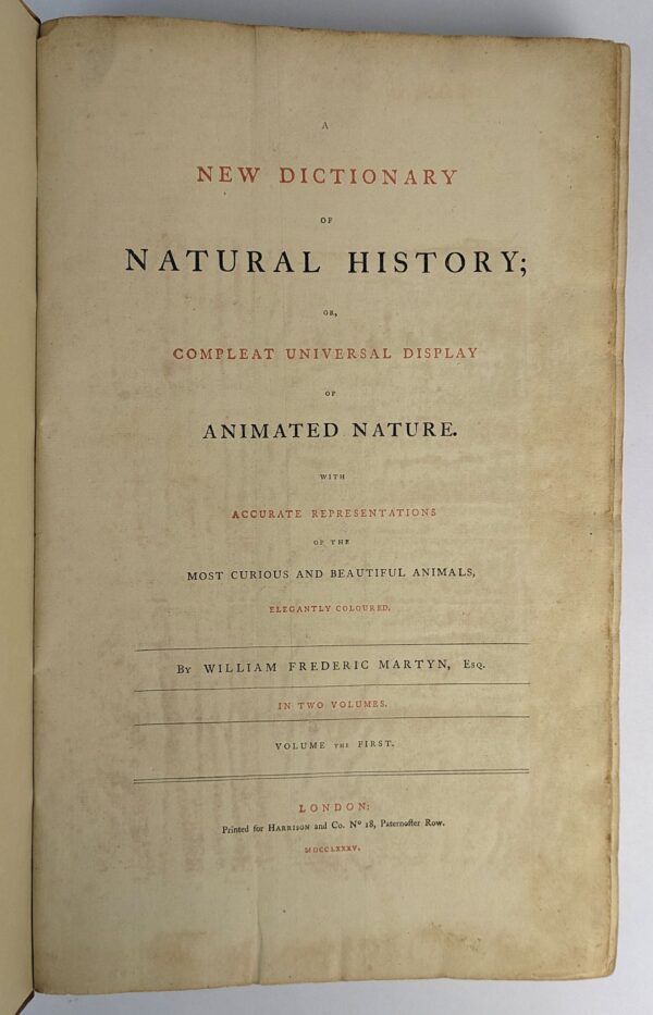 A New Dictionary of Natural History; or, Compleat Universal Display of Animated Nature. With Accurate Representations of the Most Curious and Beautiful Animals, Elegantly Coloured. - Image 2