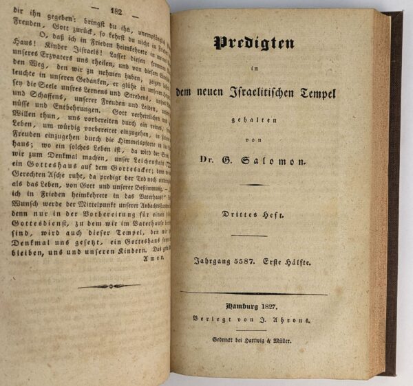 Sammlung der neuesten Predigten gehalten in dem neuen Israelitischen Tempel zu Hamburg - Image 5