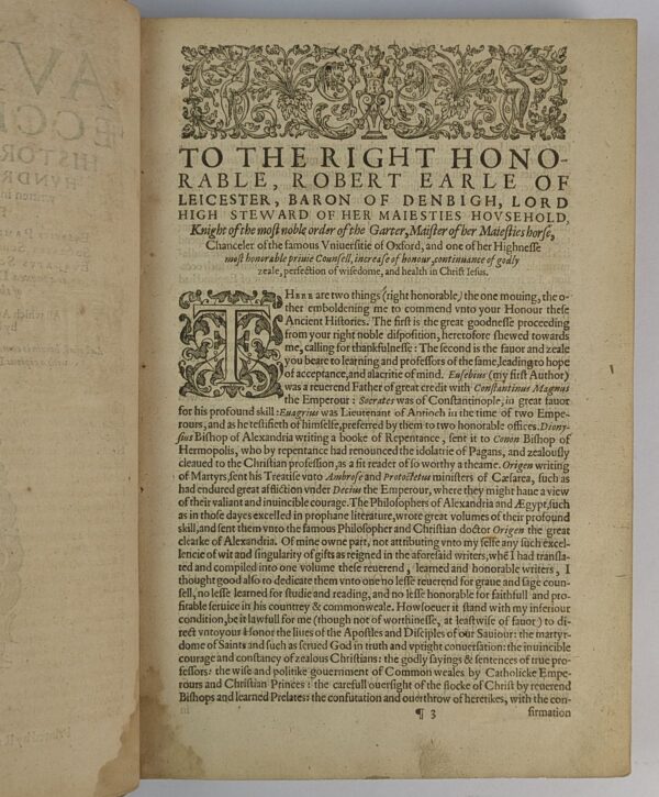 The Auncient Ecclesiastical Histories of the First Six Hundred Yeares After Christ, Written in the Greeke tongue by three learned Historiographers, Eusebius, Socrates, and Euagrius. - Image 3