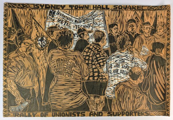 Series of Five Colour Woodblock Prints on the 1998 Australian Waterfront Dispute - Image 3